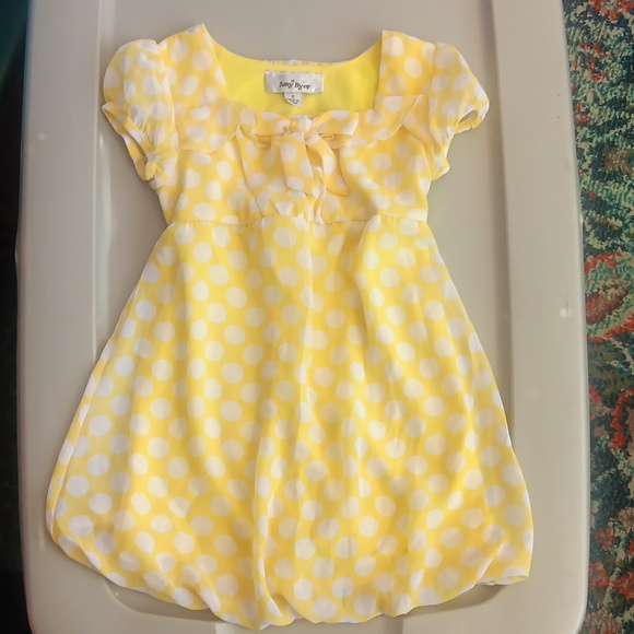 Amy Byer yellow polka dot summer dress - Picture 1 of 4